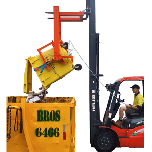 Wheelie Bin Forward Tipping attachment for Forklift or Crane FWC66