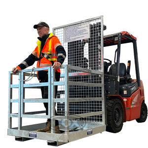 Work Platform Safety Cage for Forklifts - Galvanised