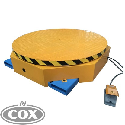 Rotating Electric turntable for wrapping pallets 2000kg capacity.