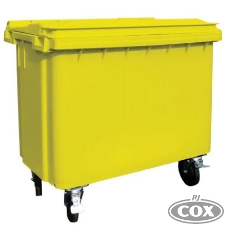 Yellow 660 Litre Wheelie Bin