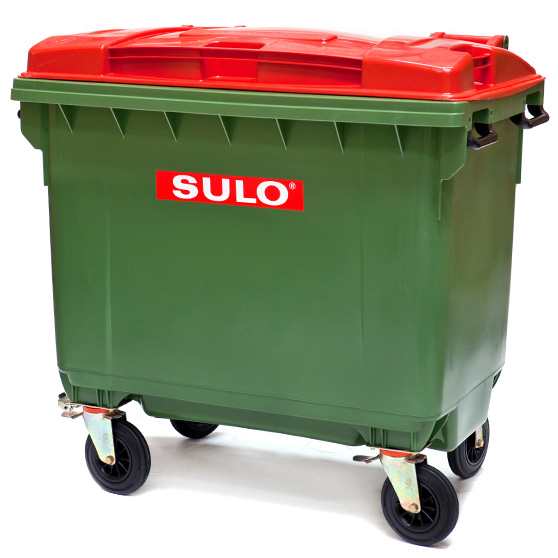 SULO 1100 Litre Flat Lid Wheelie Bin with/without lid opening device