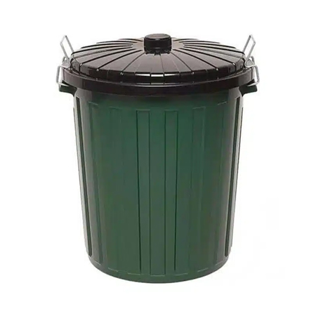 EDCO 73L Green Rubbish Bin with Black Lid