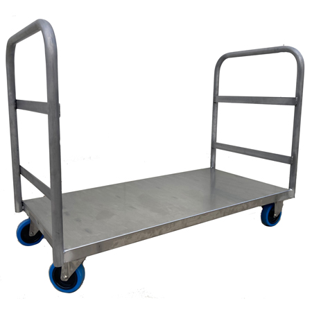 Fully Welded Stainless Steel Platform Trolley - Dual Pushrail