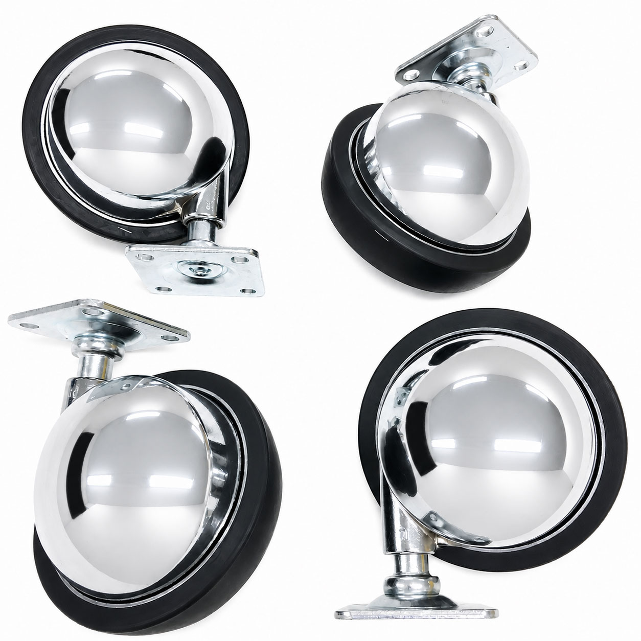 Metal Ball Castor with Polyurethane Tyre 70mm