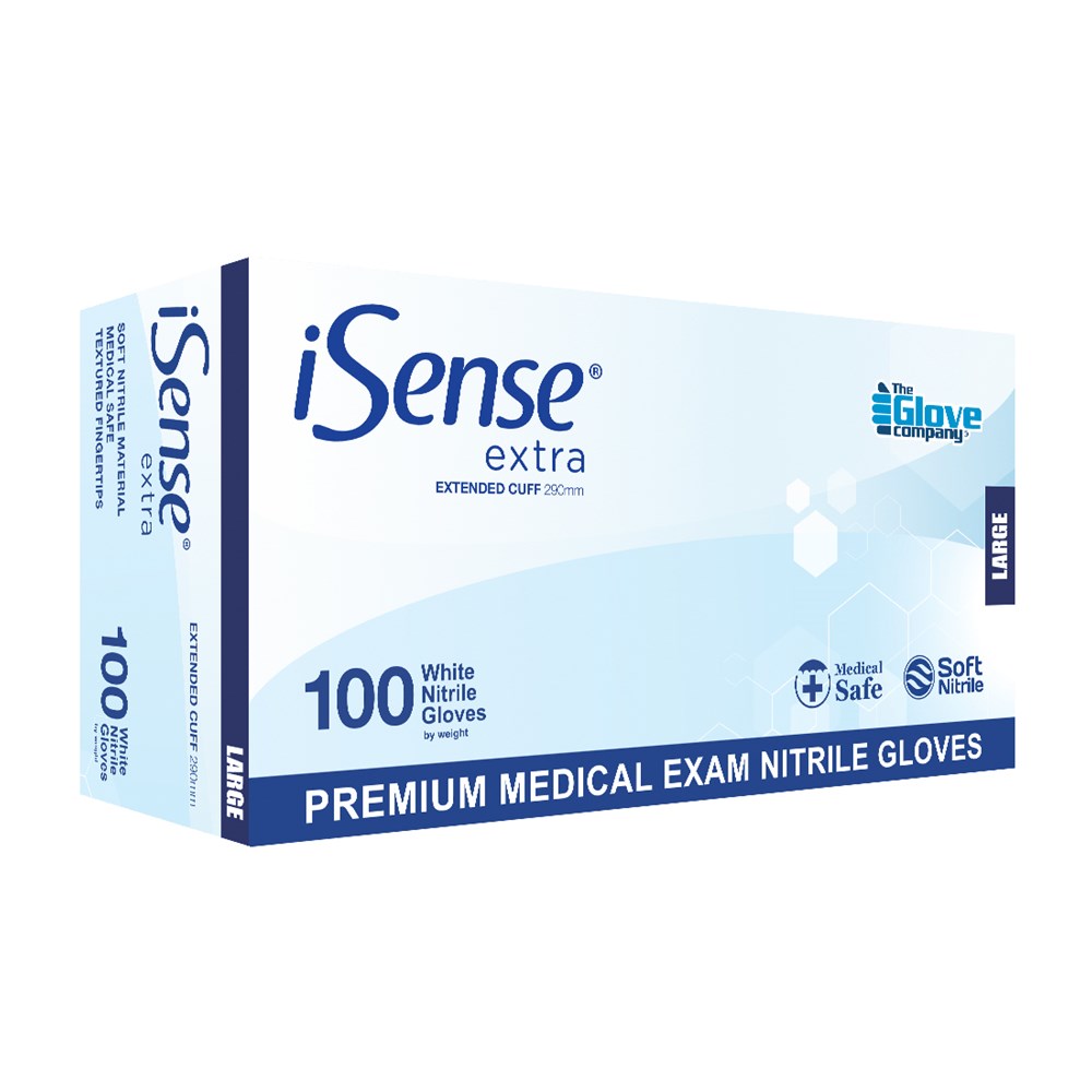 iSense Extra White Medical Nitrile Gloves