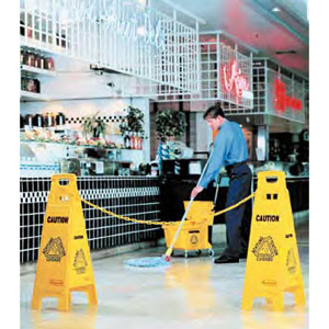 6114-77 Floor Sign with "Caution Wet Floor" Imprint, 4-Sided