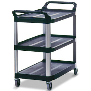 Rubbermaid Xtra Black Three Shelf Utility Cart FG409100BLA