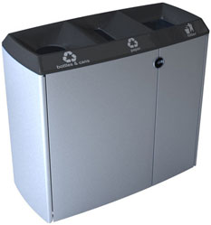 Stainless Steel Transit Litter & Recycling Receptacle