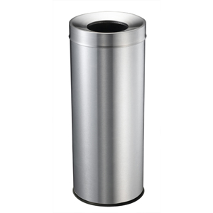 Brushed Stainless-Steel 28-Litre Open-top Bin for Public Spaces 761240TTBL