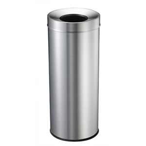 Brushed Stainless-Steel 28-Litre Open-top Bin for Public Spaces 761240TTBL