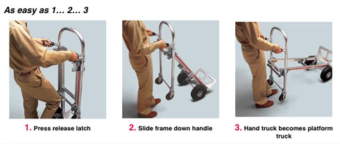 Magliner Gemini Junior conversion process from 2-wheel hand truck to 4-wheel platform trolley